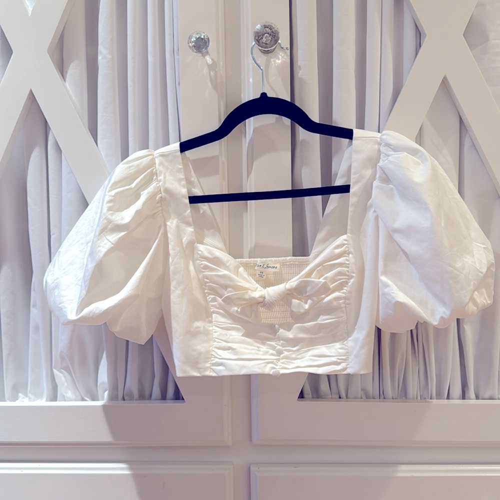 For Love and Lemons Jessie Cutout Crop Top White XS
